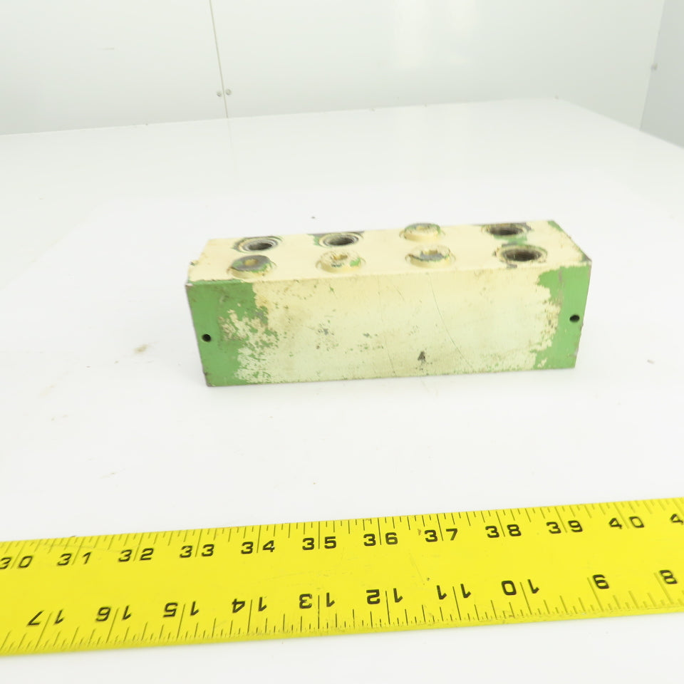 4-Port 4-Spot Hydraulic Steel Manifold Valve Block 1/2" NPT In
