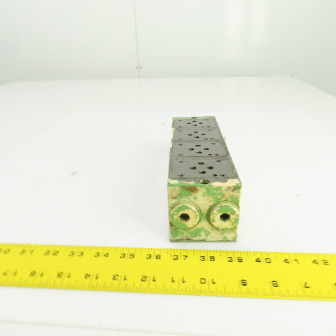 4-Port 4-Spot Hydraulic Steel Manifold Valve Block 1/2" NPT In