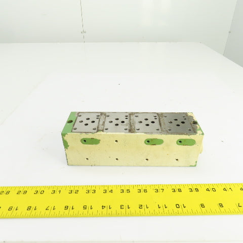 4-Port 4-Spot Hydraulic Steel Manifold Valve Block 1/2" NPT In