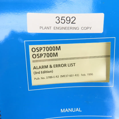 Okuma OSP7000 OSP700 Alarm & Error List Special Function &Instruction Manual (3)