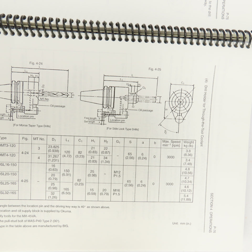 Okuma MX-45VA MX-45VAE OSP700M Operation & Maintenance Manual 4th Edition