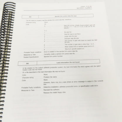 Okuma MX-45VAE OSP7000M Alarm & Error List 3rd Edition 3789-E-R2