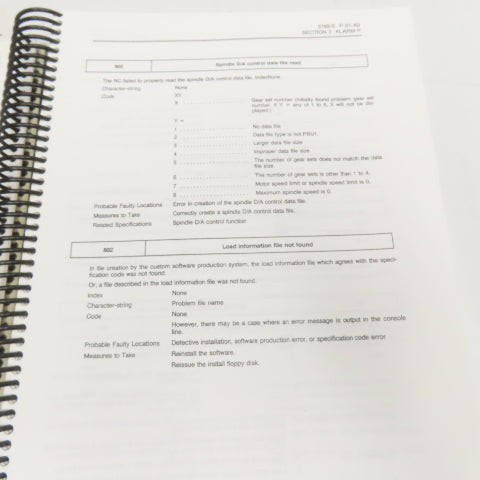 Okuma MX-45VAE OSP7000M Alarm & Error List 3rd Edition 3789-E-R2