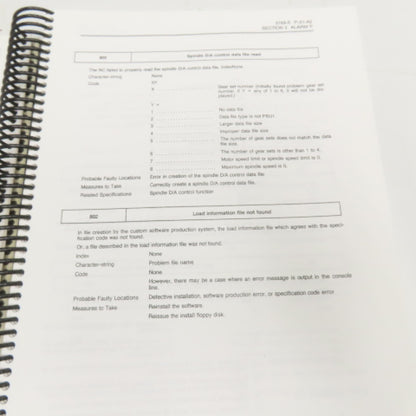 Okuma MX-45VAE OSP7000M Alarm & Error List 3rd Edition 3789-E-R2