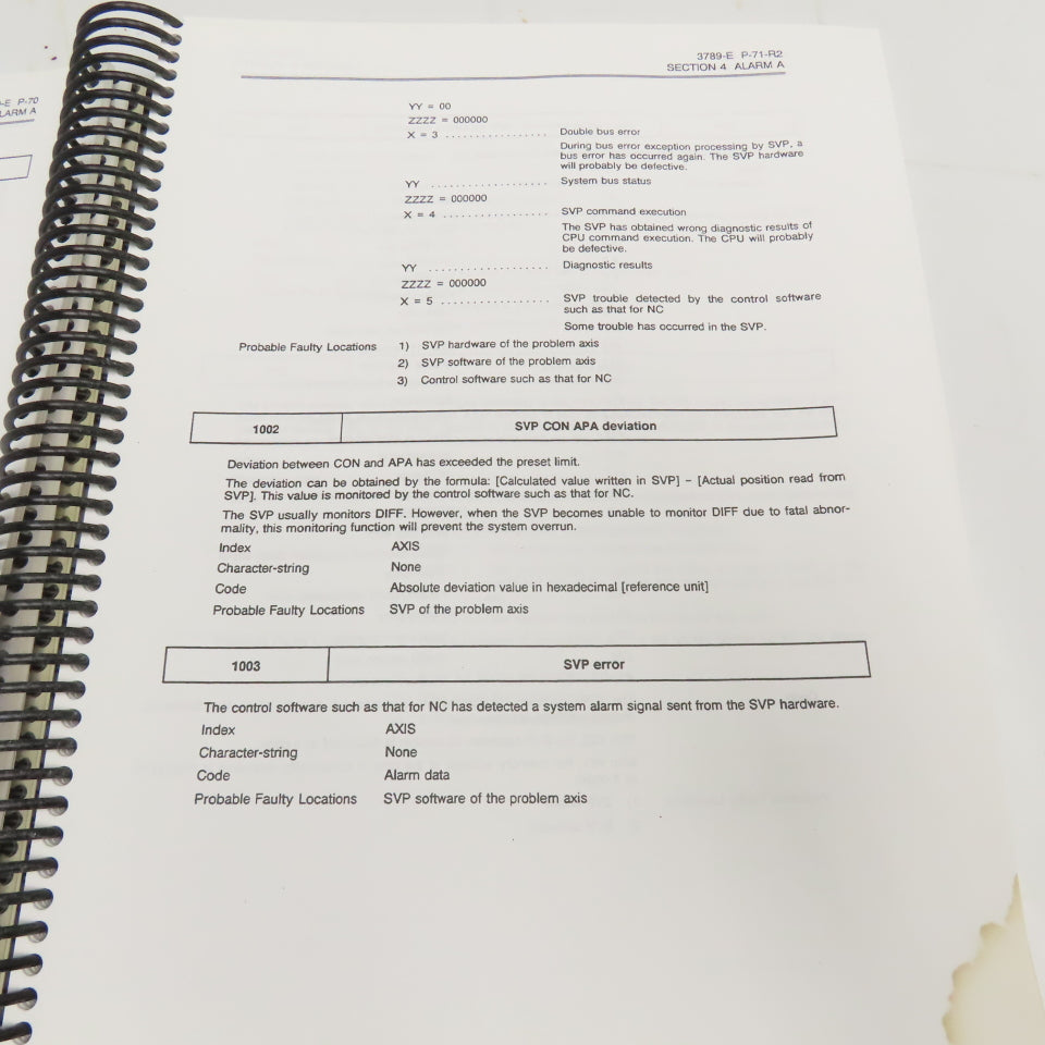 Okuma MX-45VAE OSP7000M Alarm & Error List 3rd Edition 3789-E-R2