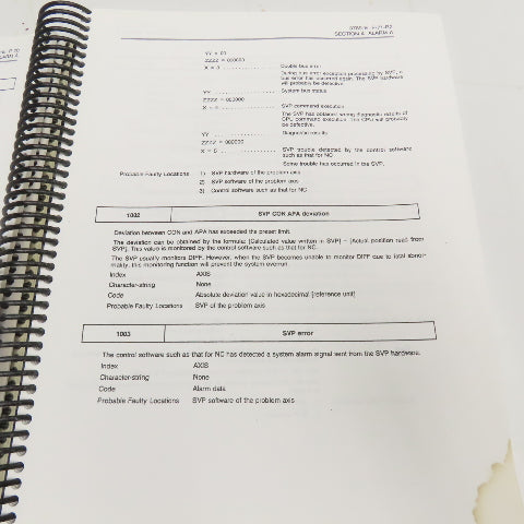 Okuma MX-45VAE OSP7000M Alarm & Error List 3rd Edition 3789-E-R2