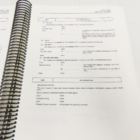 Okuma MX-45VAE OSP7000M Alarm & Error List 3rd Edition 3789-E-R2
