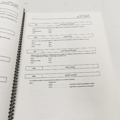 Okuma MX-45VAE OSP7000M Alarm & Error List 3rd Edition 3789-E-R2