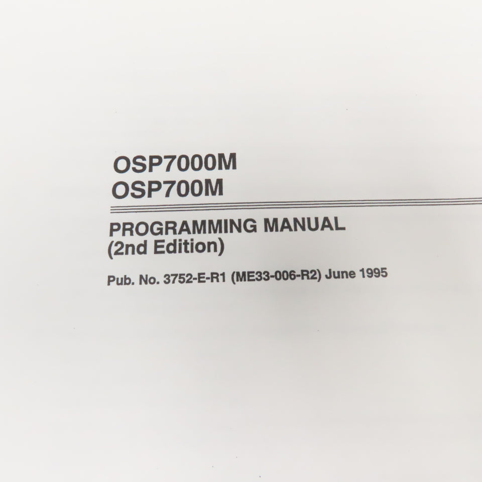 Okuma MX-45VAE OSP7000M Programming Manual 2nd Edition 3752-E-R1