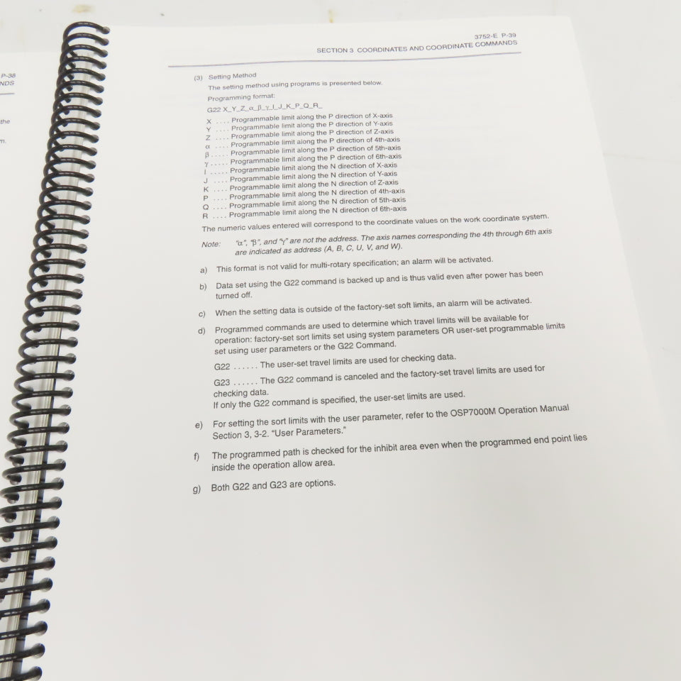 Okuma MX-45VAE OSP7000M Programming Manual 2nd Edition 3752-E-R1