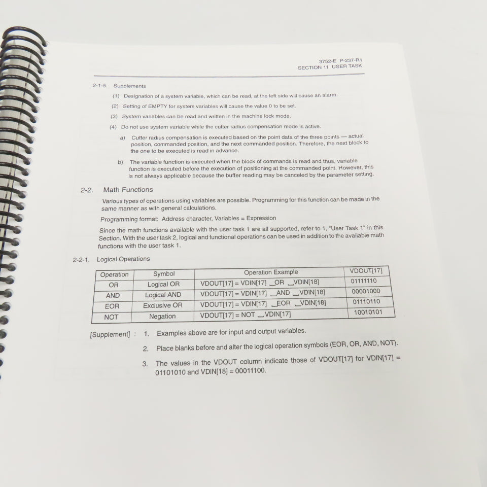 Okuma MX-45VAE OSP7000M Programming Manual 2nd Edition 3752-E-R1