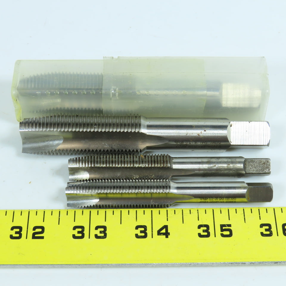 1/2"-20 & 3/4"-16 Straight Thread Plug Tap 3 Flute GH4 Lot of 4