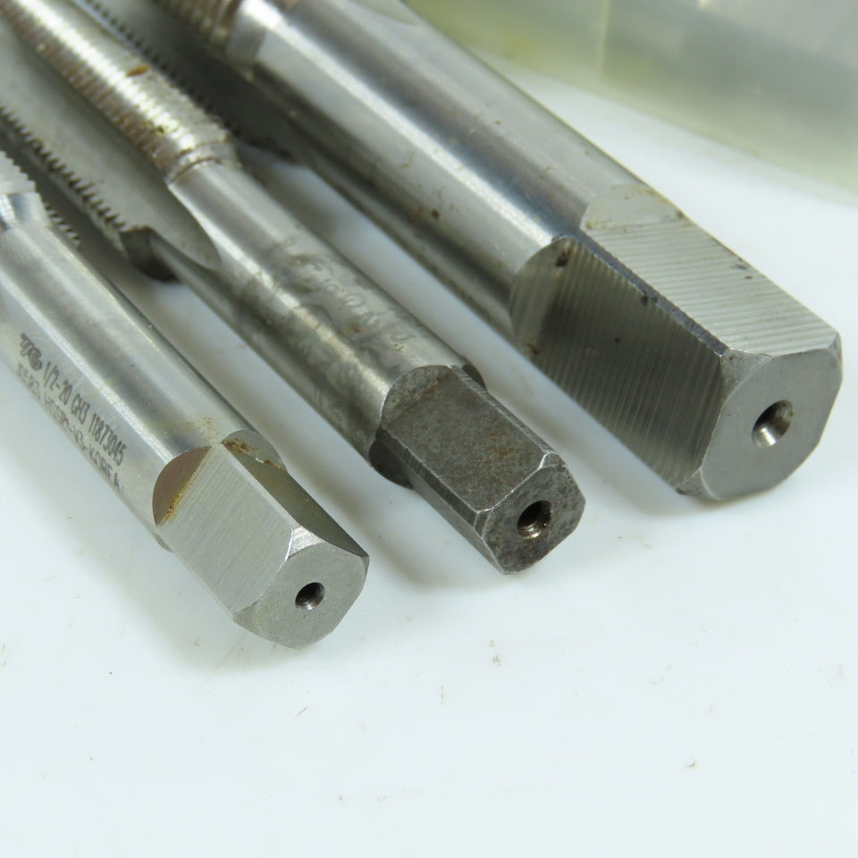 1/2"-20 & 3/4"-16 Straight Thread Plug Tap 3 Flute GH4 Lot of 4