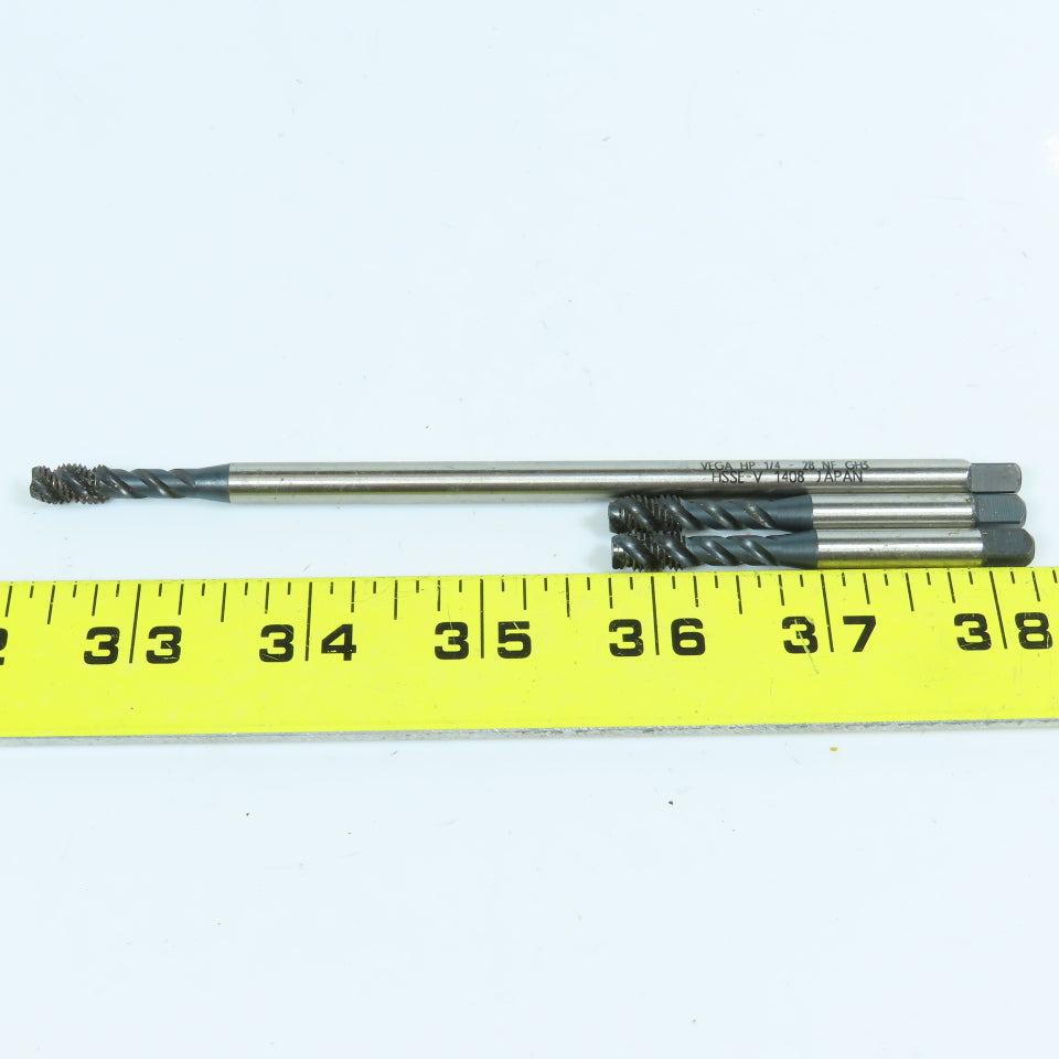 1-4"- 28 NF Spiral Thread Plug Tap 3 Flute GH4 Lot of 3