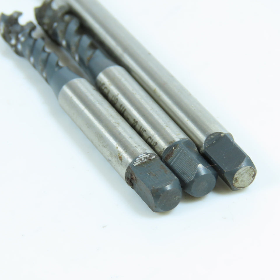 1-4"- 28 NF Spiral Thread Plug Tap 3 Flute GH4 Lot of 3