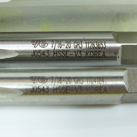 7/16"-20 Straight Thread Plug Tap 3 Flute GH4 Lot of 3
