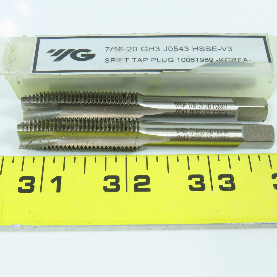 7/16"-20 Straight Thread Plug Tap 3 Flute GH4 Lot of 3
