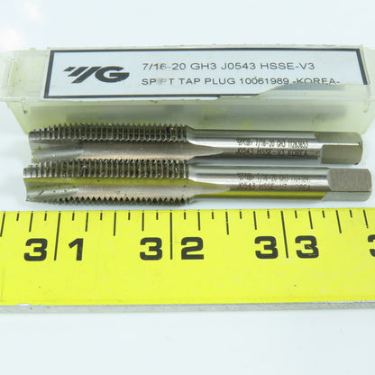 7/16"-20 Straight Thread Plug Tap 3 Flute GH4 Lot of 3
