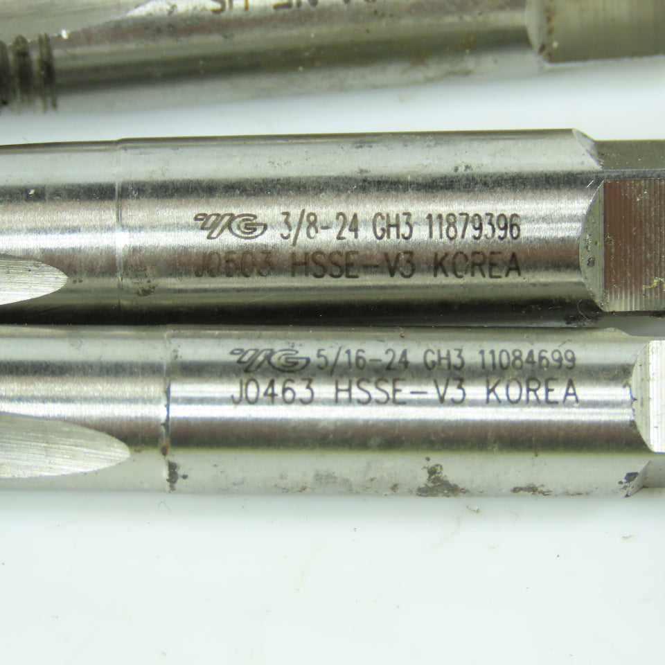 Misc. 5/16"-24, 3/8"-24 Straight Thread Plug Tap 3 Flute Lot of 3