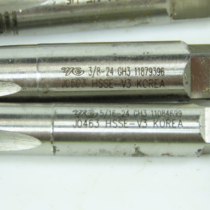Misc. 5/16"-24, 3/8"-24 Straight Thread Plug Tap 3 Flute Lot of 3