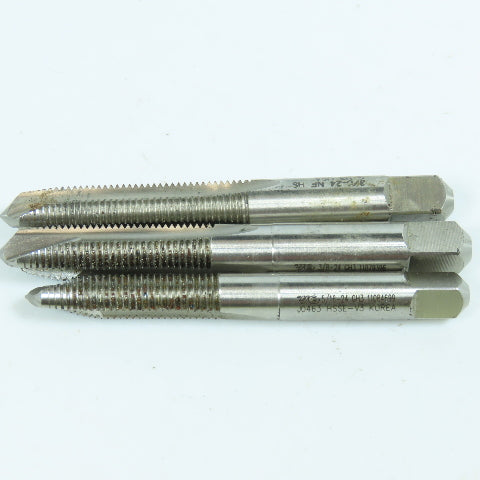 Misc. 5/16"-24, 3/8"-24 Straight Thread Plug Tap 3 Flute Lot of 3