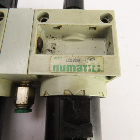 Numatics FlexiBlok P22BG03JM Filter Regulator Lubricator FRL 3/8" NPT