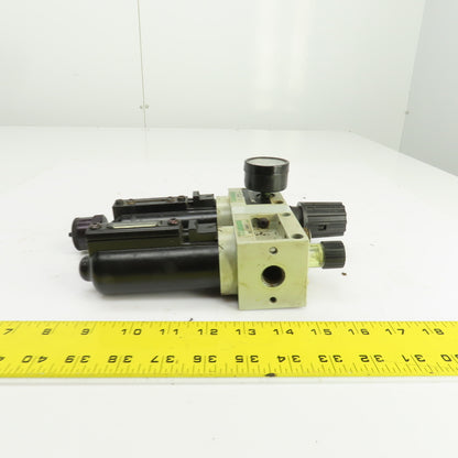 Numatics FlexiBlok P22BG03JM Filter Regulator Lubricator FRL 3/8" NPT