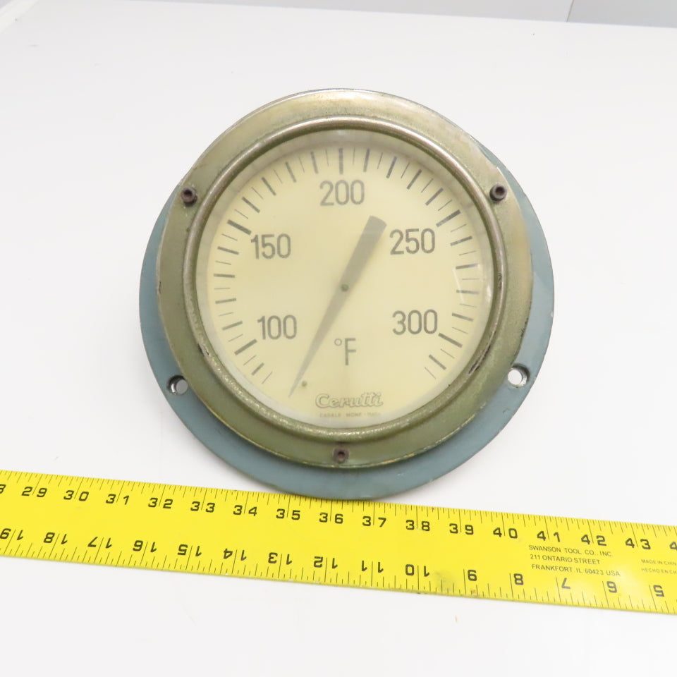 Cerutti 0-300°F Thermometer Back Probe 8" Wide Parts Or Repair