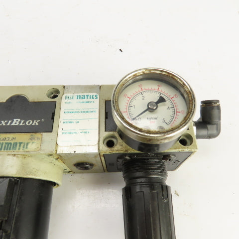 Numatics FlexiBlok F22DG03JM Coalescing Filter Regulator Assembly 3/8" NPT