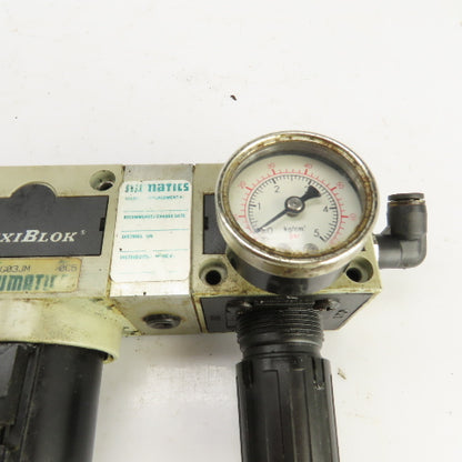 Numatics FlexiBlok F22DG03JM Coalescing Filter Regulator Assembly 3/8" NPT