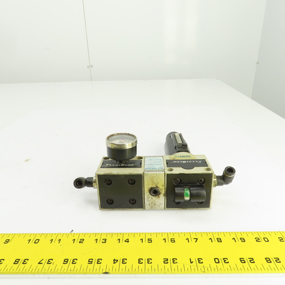 Numatics FlexiBlok F22DG03JM Coalescing Filter Regulator Assembly 3/8" NPT