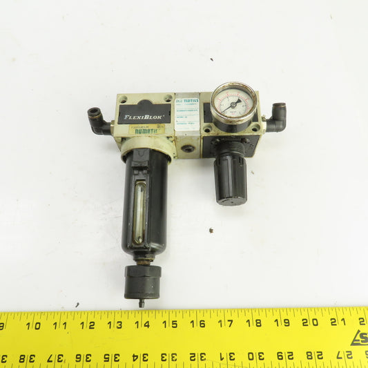 Numatics FlexiBlok F22DG03JM Coalescing Filter Regulator Assembly 3/8" NPT
