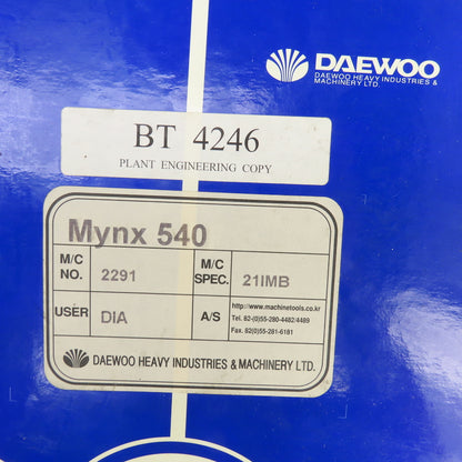 Daewoo Mynx 540 550 650 Safety Electrical Ladder Diagram Parts List Manual