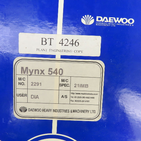 Daewoo Mynx 540 550 650 Safety Electrical Ladder Diagram Parts List Manual