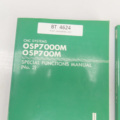 Okuma OSP700M OSP7000M Maintenance, Programming, Special Functions 1&2 Manuals