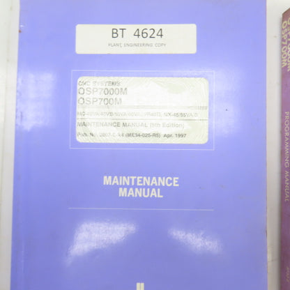 Okuma OSP700M OSP7000M Maintenance, Programming, Special Functions 1&2 Manuals