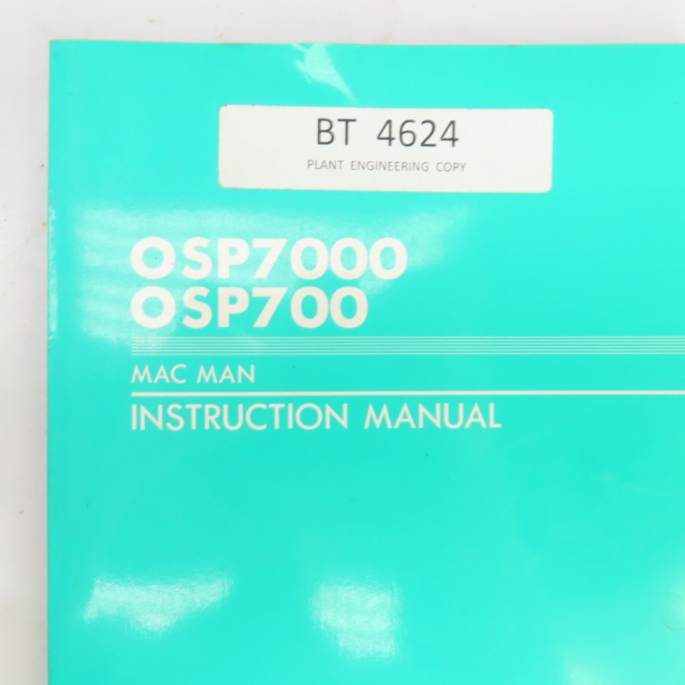 Okuma OSP700 OSP7000 Operation, Alarm & Error List, Instruction Manual Library