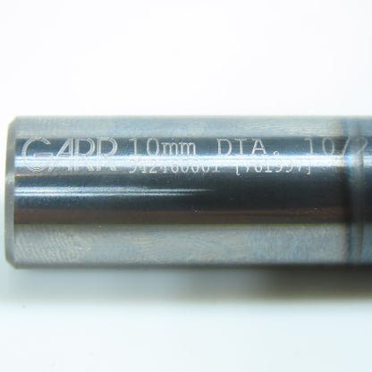 Garr 10mm Solid Carbide End Mill Straight 2 Flute .03 Radius
