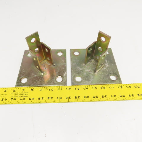 1-5/8" Unistrut Style C-Channel Post Base 6" x 6" Plate Lot Of 2
