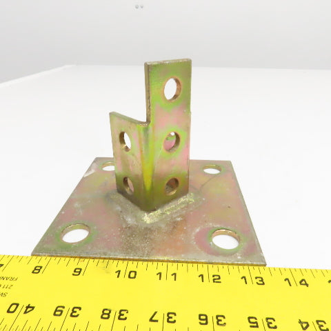 1-5/8" Unistrut Style C-Channel Post Base 6" x 6" Plate Lot Of 2