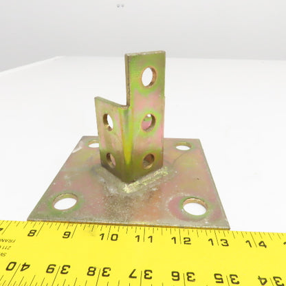 1-5/8" Unistrut Style C-Channel Post Base 6" x 6" Plate Lot Of 2