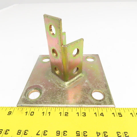 1-5/8" Unistrut Style C-Channel Post Base 6" x 6" Plate Lot Of 2