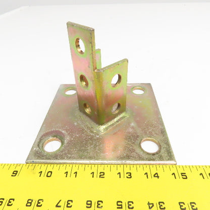 1-5/8" Unistrut Style C-Channel Post Base 6" x 6" Plate Lot Of 2
