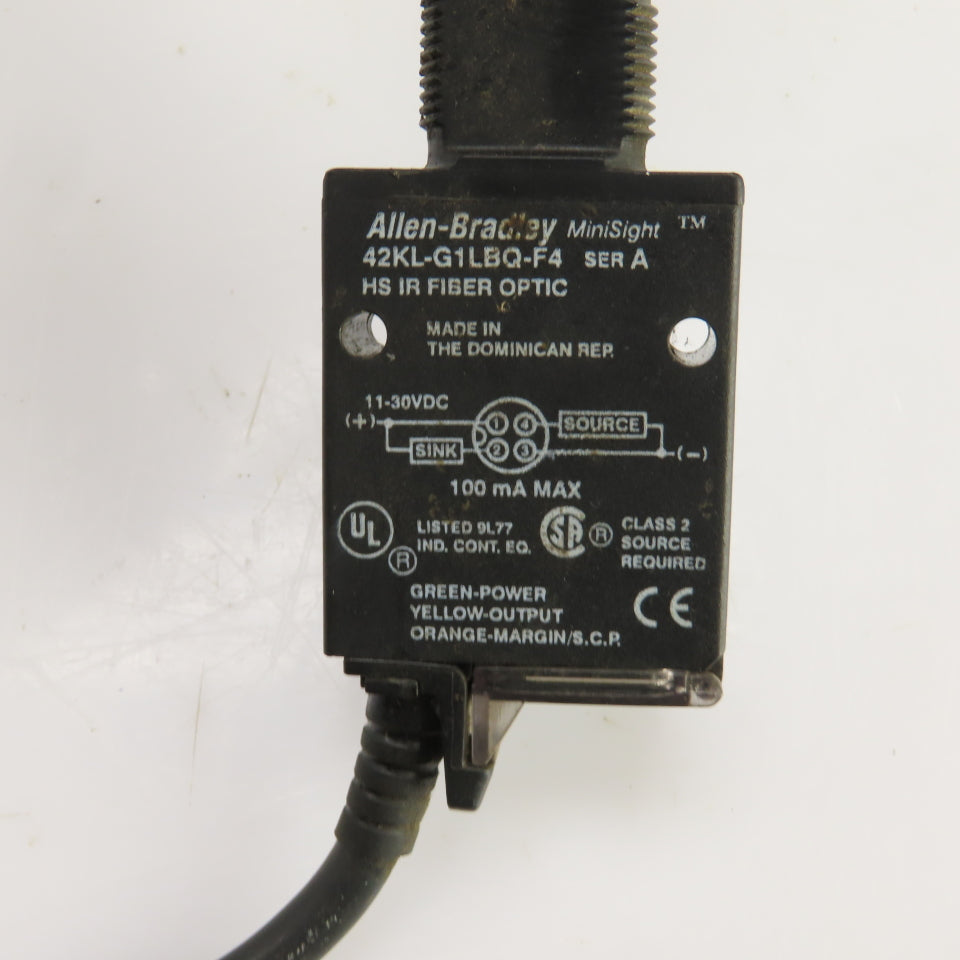 Allen Bradley 42KL-G1LBQ-F4 Ser A Photoelectric Minisight Sensor 11-30VDC
