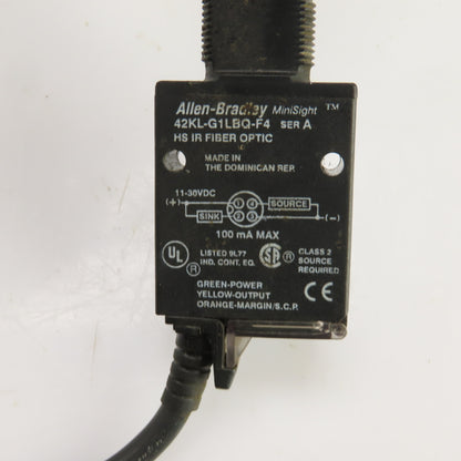Allen Bradley 42KL-G1LBQ-F4 Ser A Photoelectric Minisight Sensor 11-30VDC