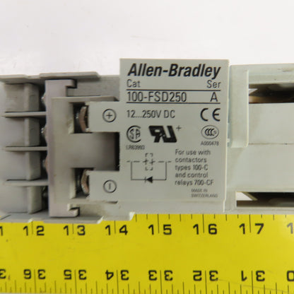 Allen Bradley 100-C23Z*10 600V AC Contactor 24V DC Coil W/100-FSD250 Suppressor