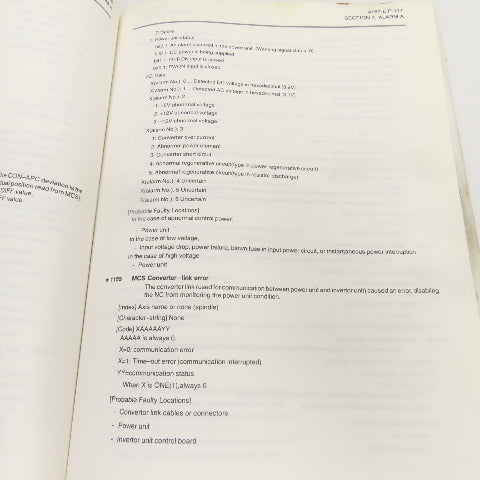 Okuma OSP-U100M OSP-U10M 4187-E Alarm & Error List Code Book