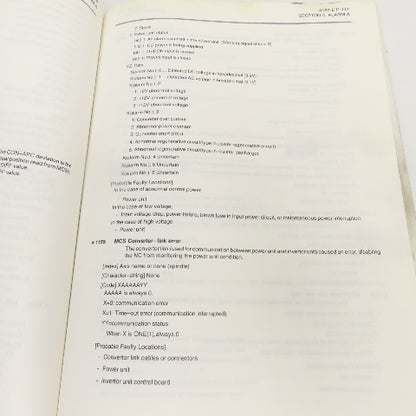 Okuma OSP-U100M OSP-U10M 4187-E Alarm & Error List Code Book