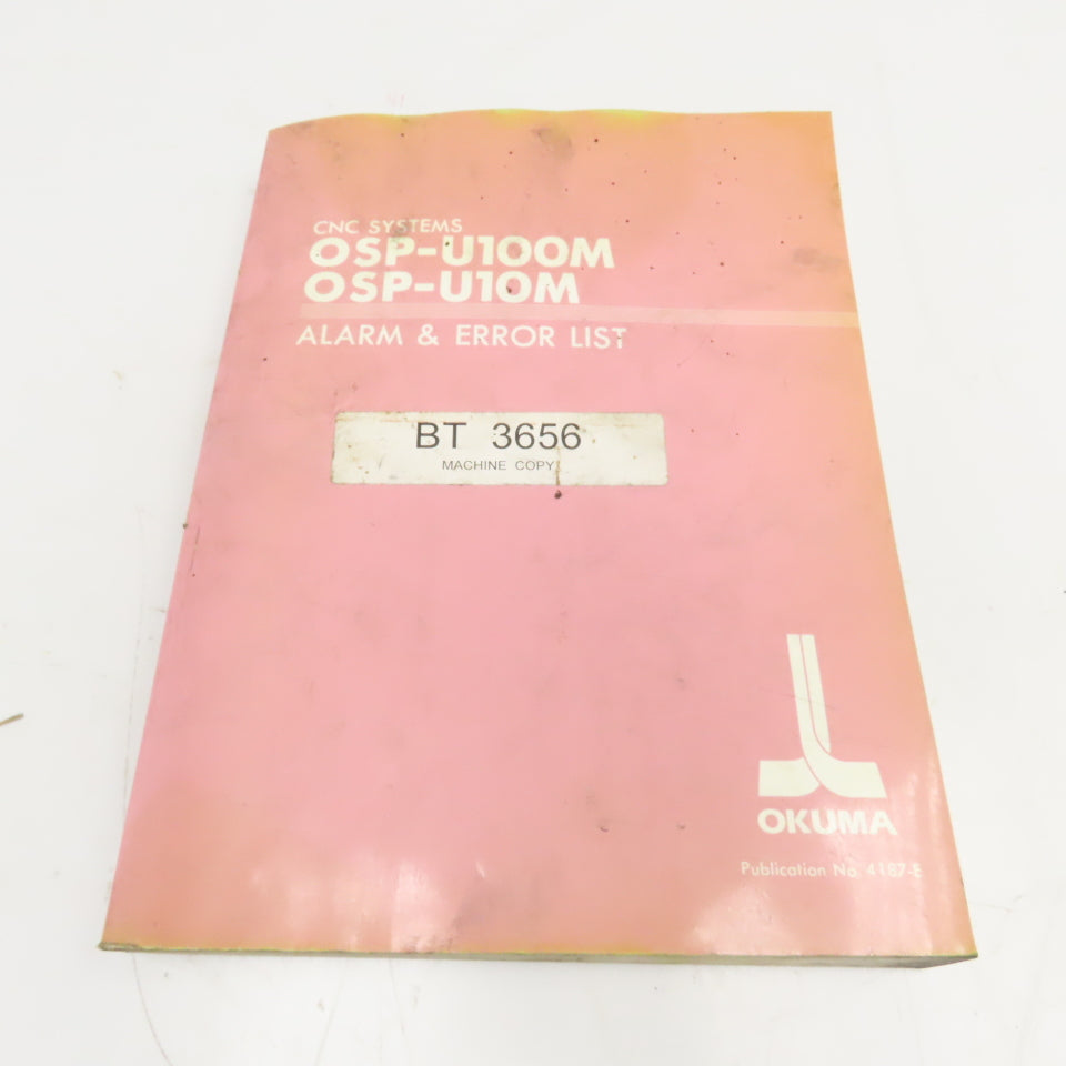 Okuma OSP-U100M OSP-U10M 4187-E Alarm & Error List Code Book
