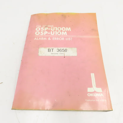 Okuma OSP-U100M OSP-U10M 4187-E Alarm & Error List Code Book